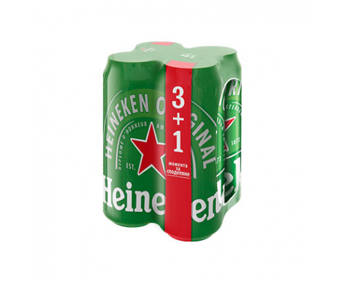 Бира Хайнекен 4х500мл кен Мултипак Бира Хайнекен 4х500мл кен Мултипак