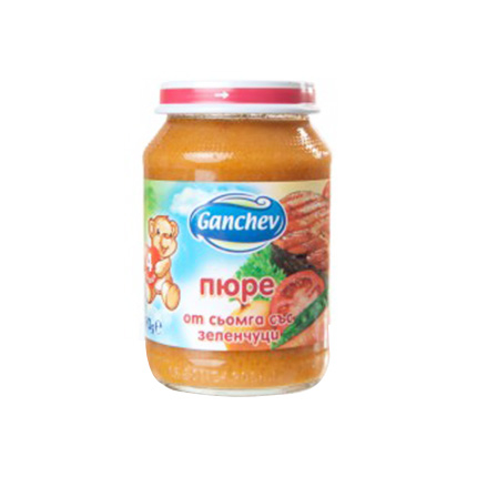 Пюре Ганчев 190г Сьомга и зеленчуци
