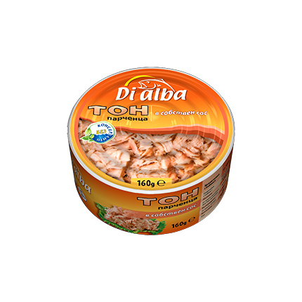 Риба тон парченца Ди Алба 160г Собствен сос