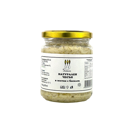 Натурален чесън в зехтин Земела 245г С босилек