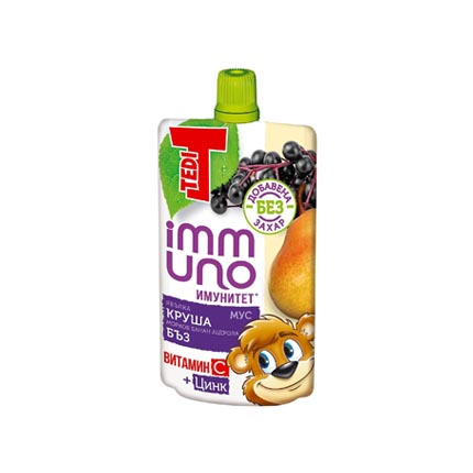 Плодов мус Теди Имуно 100г Круша и бъз Плодов мус Теди Имуно 100г Круша и бъз