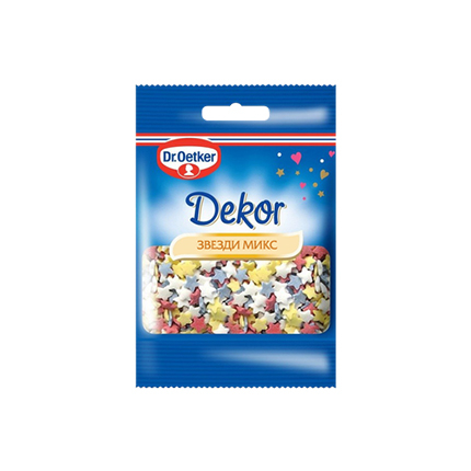 Декорация за сладкиши Д-р Йоткер 10г Звезди Декорация за сладкиши Д-р Йоткер 10г Звезди
