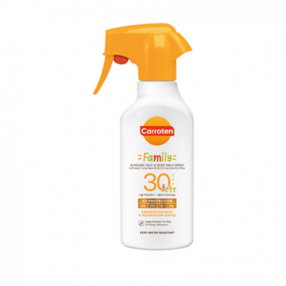 Слънцезащитно мляко - спрей Каротен Фемили SPF 30 270мл