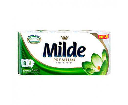 Тоалетна хартия Милде 8бр Енерджи Грийн Тоалетна хартия Милде 8бр Енерджи Грийн