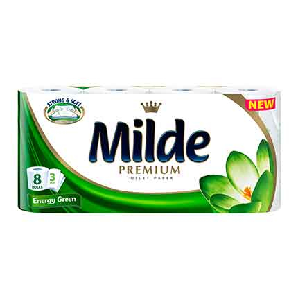 Тоалетна хартия Милде 8бр Енерджи Грийн Тоалетна хартия Милде 8бр Енерджи Грийн