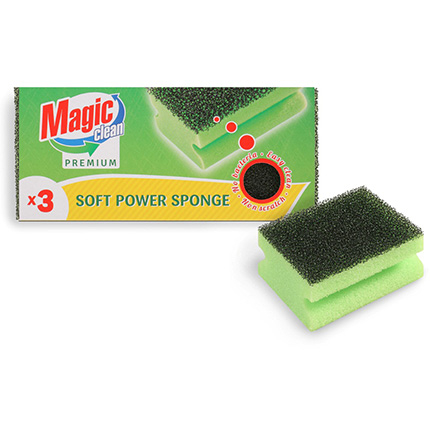 Гъба с канал Меджик Клийн 3бр Софт Пауър