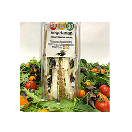 Триъгълен сандвич Ийт енд Го Делукс Вегетариански със сирене Триъгълен сандвич Ийт енд Го Делукс Вегетариански със сирене