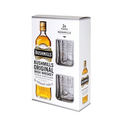 Уиски Бушмилс 700мл + 2 високи чаши Уиски Бушмилс 700мл + 2 високи чаши