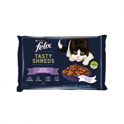 Храна за котки Феликс 4х80г Парченца микс