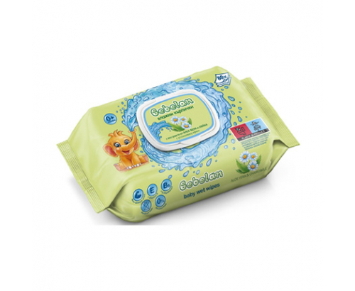 Влажни кърпи Бебелан 80бр Алое вера и лайка Влажни кърпи Бебелан 80бр Алое вера и лайка