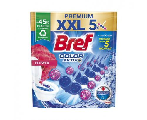 Ароматизатор за тоалетна Бреф Премиум 5х50г Флауър Ароматизатор за тоалетна Бреф Премиум 5х50г Флауър