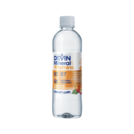 Минерална вода Девин с витамини и минерили 425мл тропическа праскова
