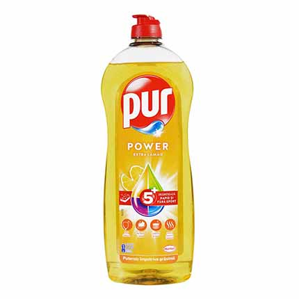 Препарат за съдове Пур 750мл Лимон Препарат за съдове Пур 750мл Лимон