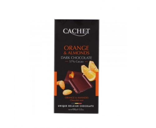 Черен шоколад Кашет 57% 100г С портокал и бадеми