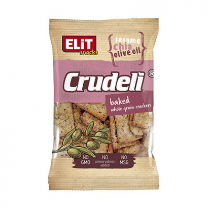 Пълнозърнести крекери Елит 140г със сусам, чия и зехтин