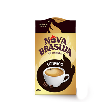 Мляно кафе Нова Бразилия 200г Еспресо Голд Мляно кафе Нова Бразилия 200г Еспресо Голд