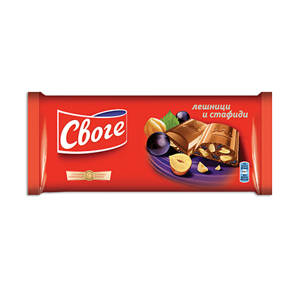 Шоколад Своге 90г Лешник и стафида