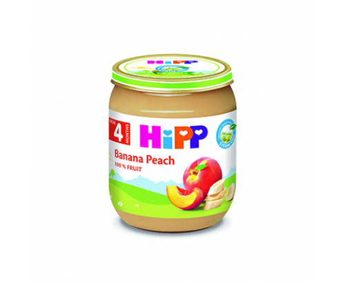 Био пюре Хип 125г Праскова и банан Био пюре Хип 125г Праскова и банан