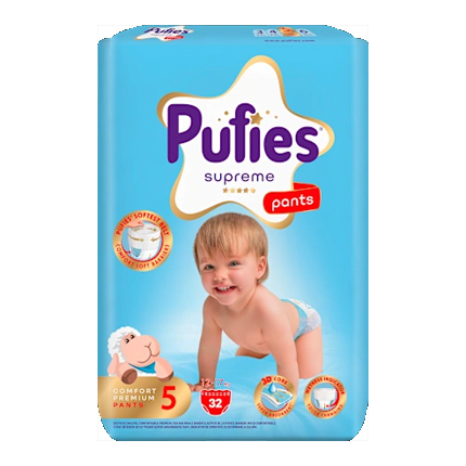 Бебешки гащички Пуфис Джуниър 32бр 12-17кг Бебешки гащички Пуфис Джуниър 32бр 12-17кг