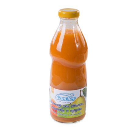 Нектар Ганчев 750мл Ябълка, морков, круша Нектар Ганчев 750мл Ябълка, морков, круша