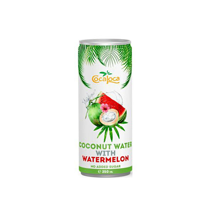 Кокосова вода Кока Лока 250мл кен Със сок диня Кокосова вода Кока Лока 250мл кен Със сок диня