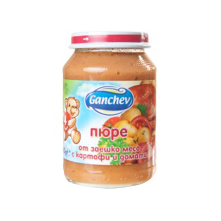 Пюре Ганчев 190г Заешко месо и зеленчуци