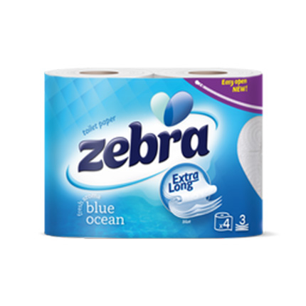 Тоалетна хартия Зебра Блу 4бр Тоалетна хартия Зебра Блу 4бр