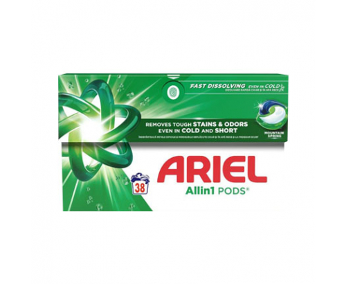 Гел капсули Ариел 3в1 38бр Планинска пролет Гел капсули Ариел 3в1 38бр Планинска пролет