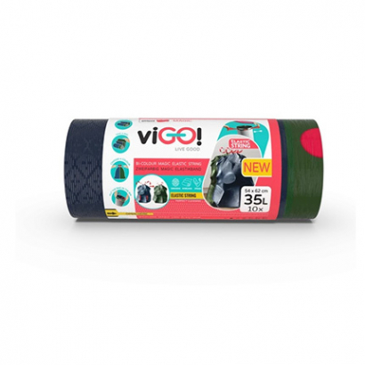Торби за смет Виго 35л 10бр Меджик с ластична лента за завързване