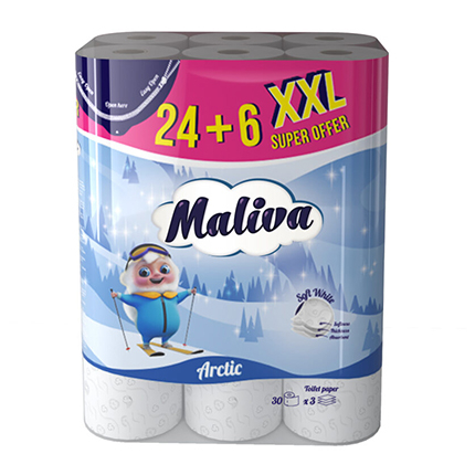 Тоалетна хартия Малива 24+6бр Арктик Тоалетна хартия Малива 24+6бр Арктик