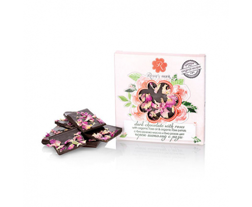 Шоколад Розей Марк 80г С рози черен Шоколад Розей Марк 80г С рози черен