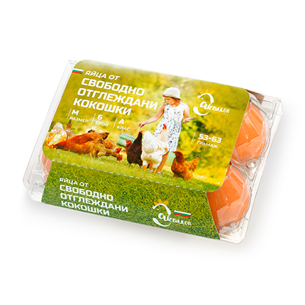 Яйца от свободно отглеждани кокошки 6бр Размер М