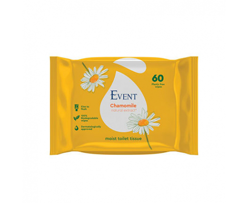 Влажна тоалетна хартия Евент 60бр С екстракт от лайка Влажна тоалетна хартия Евент 60бр С екстракт от лайка