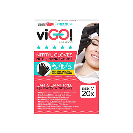 Ръкавици Виго 20бр нитрилни черни размер М Ръкавици Виго 20бр нитрилни черни размер М
