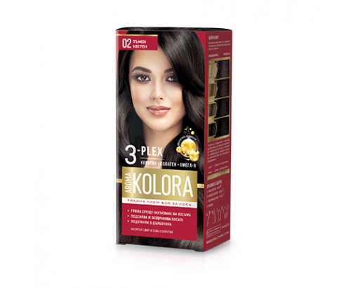 Боя за коса Арома Колор 02 Тъмен Кестен Боя за коса Арома Колор 02 Тъмен Кестен