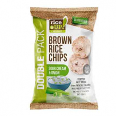 Чипс от кафяв пълнозърнест ориз Райс Ъп 120г Сметана и лук