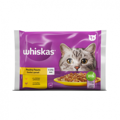 Храна за котки Уискас 4х85г Пауч Птичи Ястия