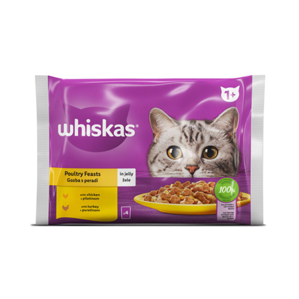 Храна за котки Уискас 4х85г Пауч Птичи Ястия