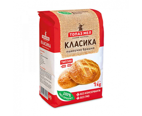 Брашно Топаз Мел тип 500 1кг Брашно Топаз Мел тип 500 1кг