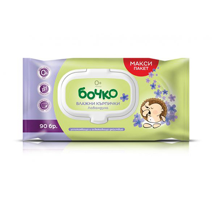 Влажни кърпи Бочко 84бр Лавандула Влажни кърпи Бочко 84бр Лавандула