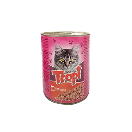 Храна за котки Тропи 415г Консерва Говеждо