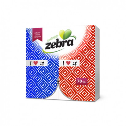 Салфетки Зебра 70бр Сгънати