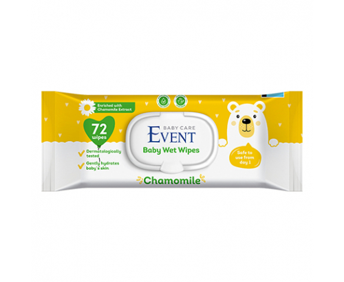 Влажни кърпи Евент Бебе 72бр Алое/Лайка Влажни кърпи Евент Бебе 72бр Алое/Лайка