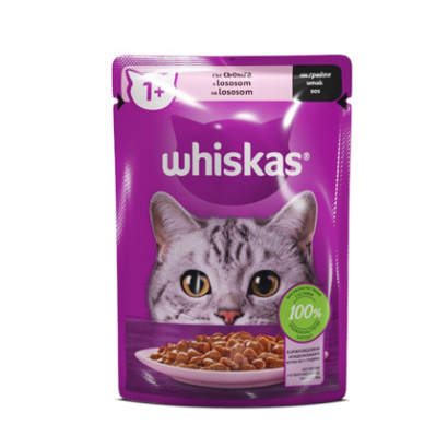 Храна за котки Уискас 85г Пауч Сьомга