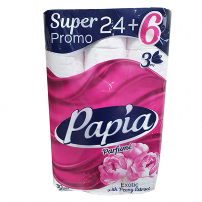 Тоалетна хартия Папиа 24+6бр Екзотик