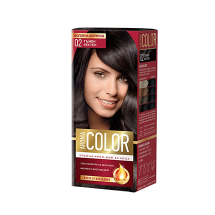 Боя за коса Арома Колор 02 Тъмен Кестен