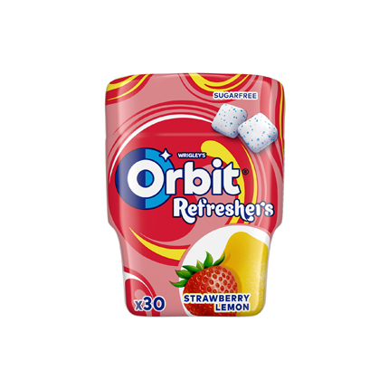 Дъвки Орбит Рефрешърс 30 дражета Ягода и лимон Дъвки Орбит Рефрешърс 30 дражета Ягода и лимон
