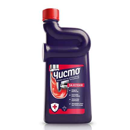 Гел за отпушване на канали Чисто 500мл Кухня