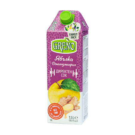 Грено 1,5л 100% Ябълка и джинджифил Грено 1,5л 100% Ябълка и джинджифил