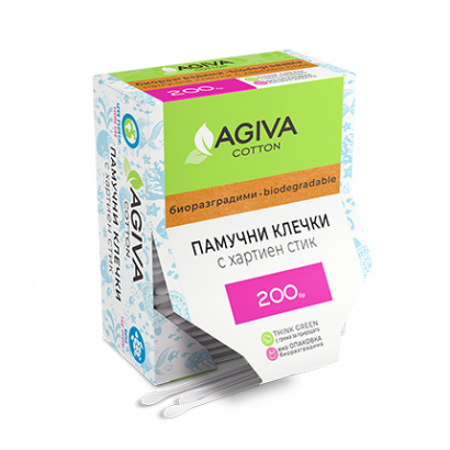 Клечки за уши Агива 200бр Биоразградими
